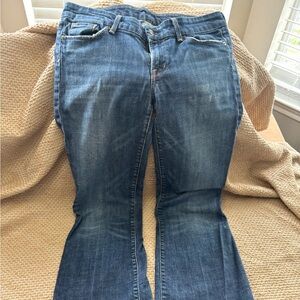 7 For All Mankind Blue Flare Wide Leg Jeans